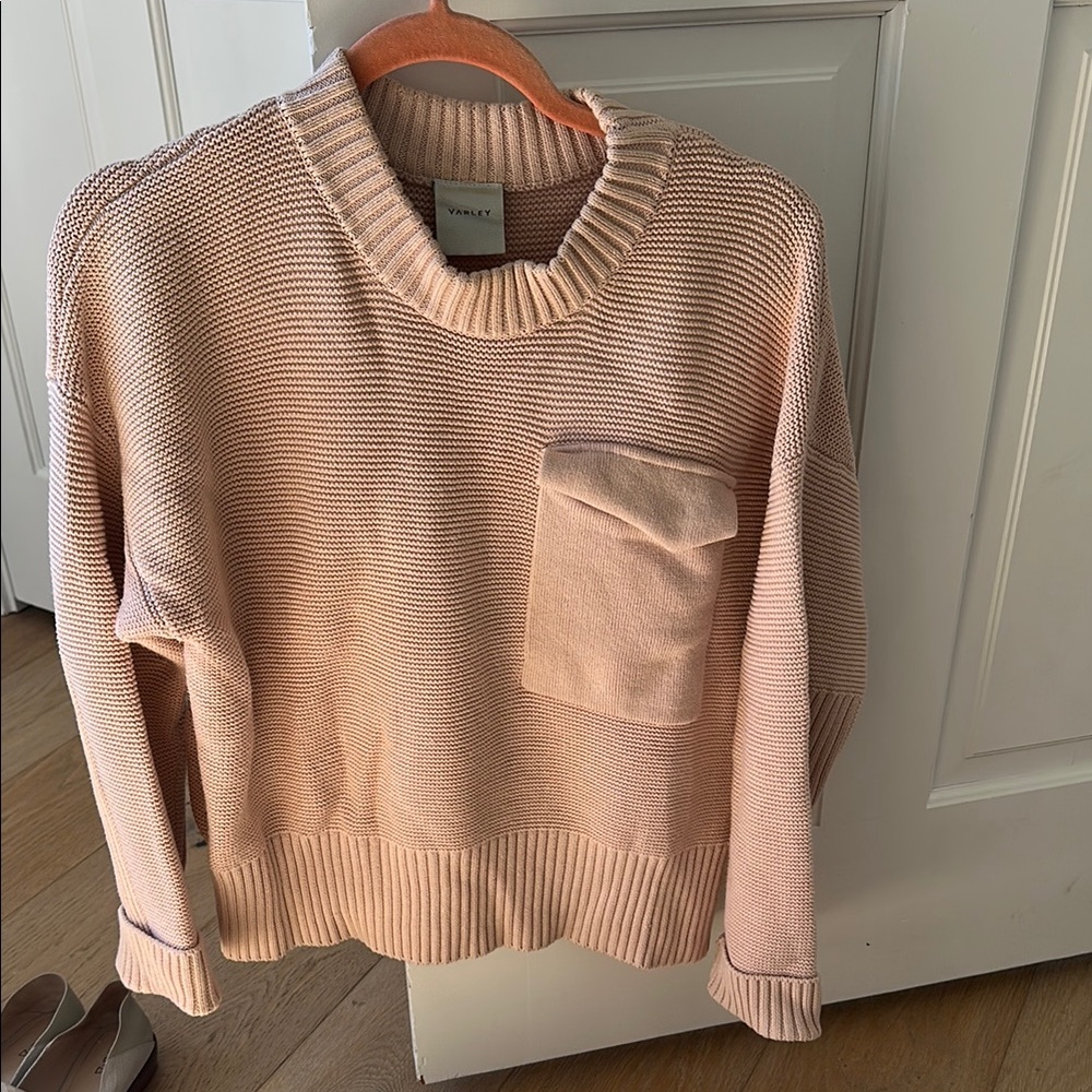 Varley Pink Crew Neck Sweater Relaxed Fit